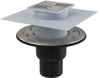 Сливной трап AlcaPlast 105 ? 105/50/75мм решетка - хром APV4344